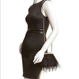 BCBGMaxazria opal feather clutch